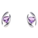 925 Sterling Silver Amethyst Fancy Stud Earrings
