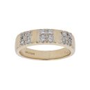 9ct Yellow Gold Triple Cubic Zirconia Cluster Ring