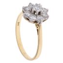 18ct Yellow Gold 0.80ct Diamond Daisy Cluster Ring