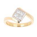 18ct Yellow Gold 0.50ct Princess Cut Diamond Cluster Ring