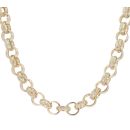9ct Yellow Gold Patterned and Plain Belcher Chain 22"