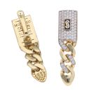14ct Yellow Gold Monaco Alternate Cubic Zirconia Pave Drop Earrings