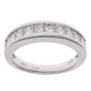 18ct White Gold 1.04ct Princess Cut Diamond Half Eternity Ring