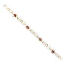 9ct Yellow Gold Garnet Bracelet 7"