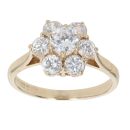 9ct Yellow Gold Cubic Zirconia Cluster Ring