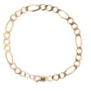 9ct Yellow Gold Figaro Bracelet 8"