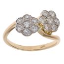 18ct Yellow Gold 0.85ct Daisy Cluster Ring