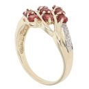9ct Yellow Gold 0.02ct Diamond And Garnet Cluster Ring