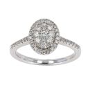 9ct White Gold 0.33ct Diamond Cluster Ring