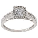 9ct White Gold 0.35ct Brilliant Cut Diamond Cluster Ring