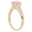 14ct Yellow Gold Pink Cubic Zirconia Single Stone Ring