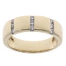 9ct Yellow Gold 0.20ct Diamond Three Row Fancy Ring