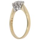 18ct Yellow Gold 0.25ct Brilliant Cut Diamond Trilogy Ring
