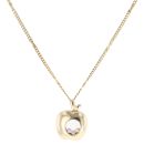 14ct Yellow Gold 0.20ct Brilliant Cut Diamond Apple Pendant And Chain 24"