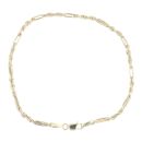 9ct Yellow Gold Bar and Rope Bracelet 7"