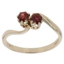 9ct Yellow Gold Two Stone Garnet Ring