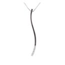 18ct White Gold 0.04ct Diamond Pendant and Chain 18"