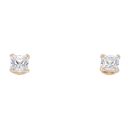 9ct Yellow Gold Princess Cut Cubic Zirconia Stud Earrings