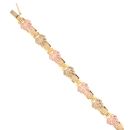 9ct Yellow And Rose Gold Leaf Patterned 7"