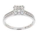18ct White Gold 0.32ct Diamond Cluster Ring