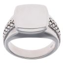 Silver Square Signet Ring by Icesia