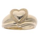 9ct Yellow Gold Heart Textured Ring