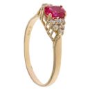 18ct Yellow Gold Cubic Zirconia and Created Ruby Dress Ring