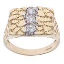 9ct Yellow Gold Cubic Zirconia Nugget Ring