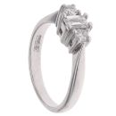 Platinum 0.40ct Baguette And Brilliant Cut Diamond Trilogy Ring