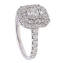 18ct White Gold 1.25ct Diamond Cluster Ring