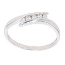 9ct White Gold Cubic Zirconia Five Stone Twist Ring