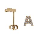9ct Yellow Gold Personalised Block Cubic Zirconia Initial Earring Studs