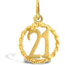 9ct Yellow Gold 21 Rope Pendant