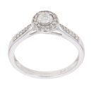 9ct White Gold 0.25ct Brilliant Cut Diamond Cluster Ring