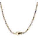 14ct Yellow And White Gold Monaco Spin Plain Lock Twist Chain 24"
