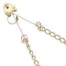 9ct Yellow Gold Heart Lock Curb Bracelet 7"