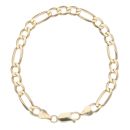 9ct Yellow Gold Figaro Bracelet 7.5"