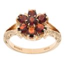 9ct Yellow Gold Garnet Cluster Ring