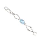 9ct White Gold Blue Topaz Bracelet 7.5"