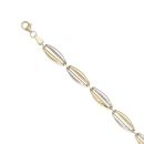9ct Yellow And White Gold Fancy Patterned Bracelet 7"