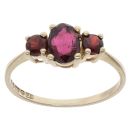 9ct Yellow Gold Garnet Three Stone Ring