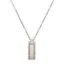 Stainless Steel Matte and Polished Bar Pendant And Chain