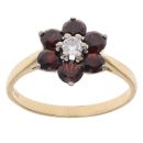 18ct Yellow Gold 0.10ct Diamond And Garnet Ring