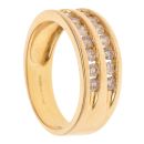 18ct Yellow Gold 0.75ct Diamond Two Row Fancy Ring