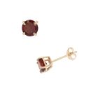9ct Yellow Gold Garnet Stud Earrings