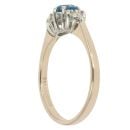 9ct Yellow Gold 0.10ct Diamond and Blue Topaz Dress Ring