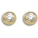 18 Carat Yellow Gold 20pts Rubover Earrings