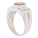 9ct White Gold 0.10ct Diamond and Citrine Solitaire Ring