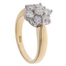 18ct Yellow Gold 1.00ct Brilliant Cut Diamond Daisy Cluster Ring