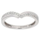 9ct White Gold 0.20ct Diamond Wishbone Ring